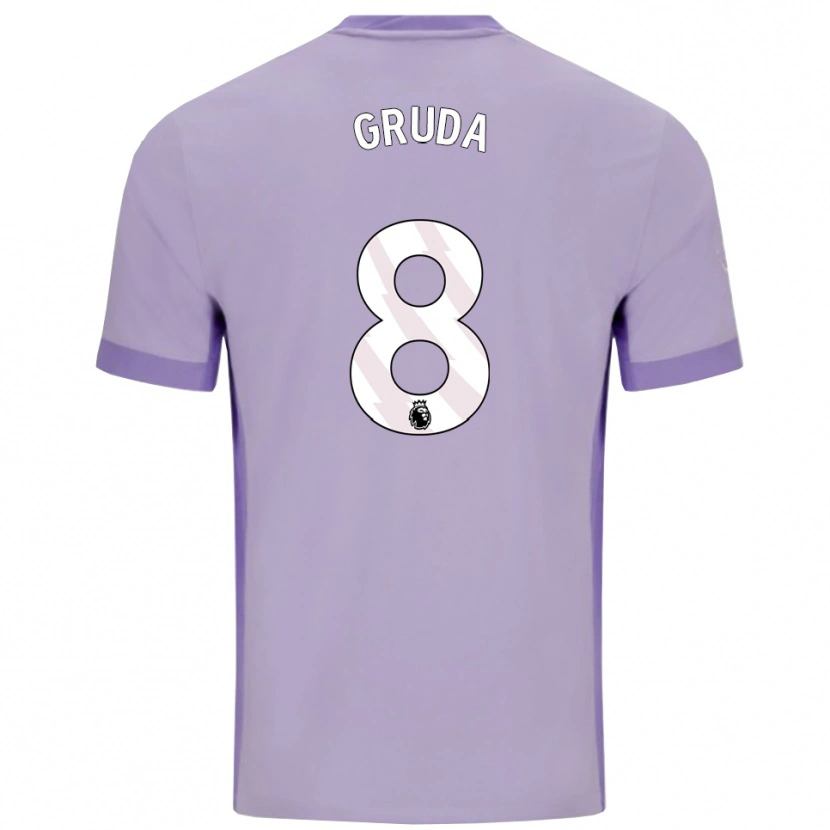 Danxen Pánské Brajan Gruda #8 Taro Fialová Bílá Daleko Hráčské Dresy 2025/26 Dres