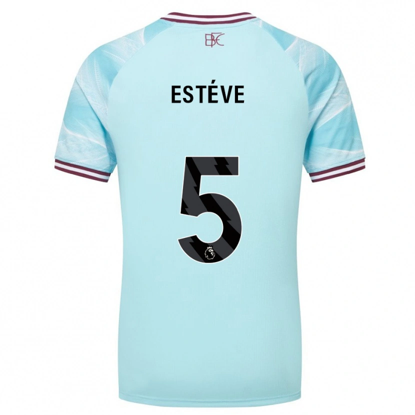 Danxen Pánské Maxime Estève #5 Nebesky Modrá Burgundská Daleko Hráčské Dresy 2025/26 Dres