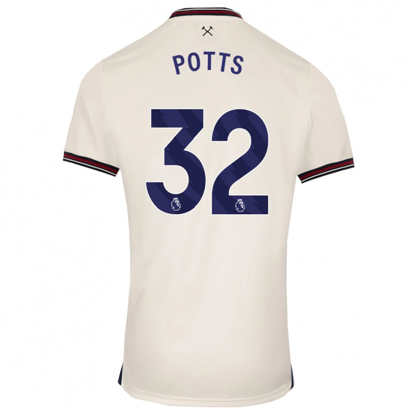 Danxen Pánské Freddie Potts #32 Smetanově Bílá Daleko Hráčské Dresy 2025/26 Dres