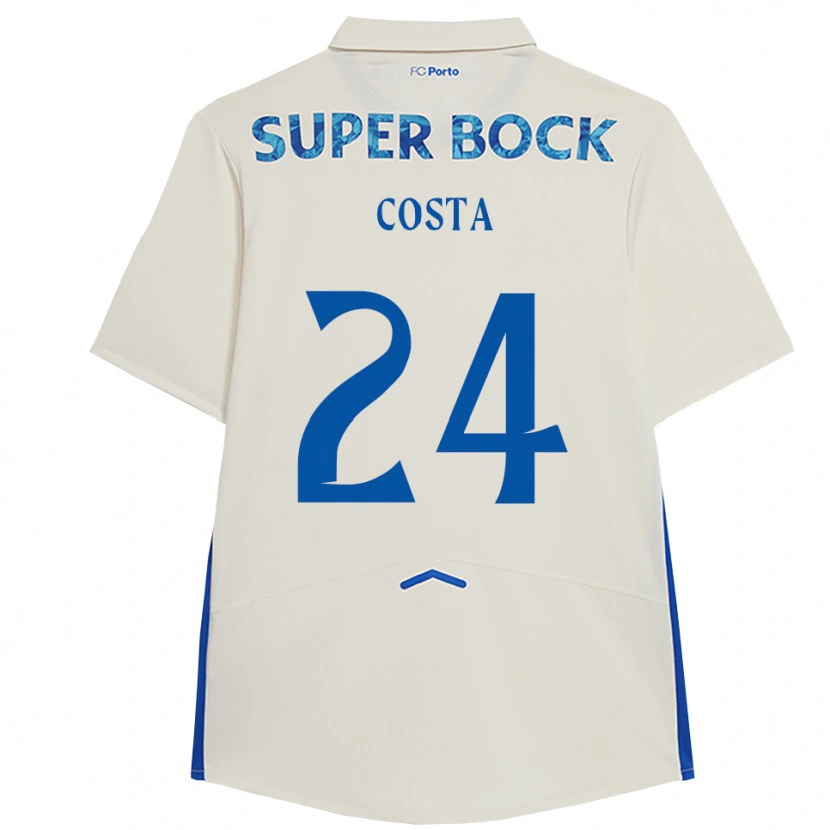 Danxen Pánské João Costa #24 Bílá Modrá Třetí Hráčské Dresy 2025/26 Dres