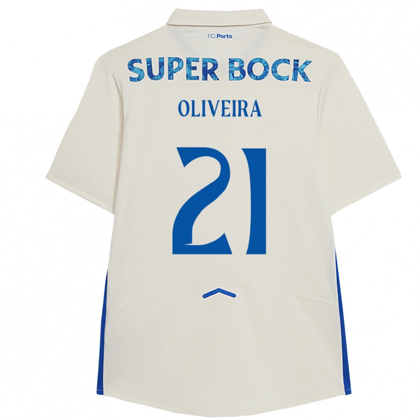 Danxen Pánské Gonçalo Oliveira #21 Bílá Modrá Třetí Hráčské Dresy 2025/26 Dres