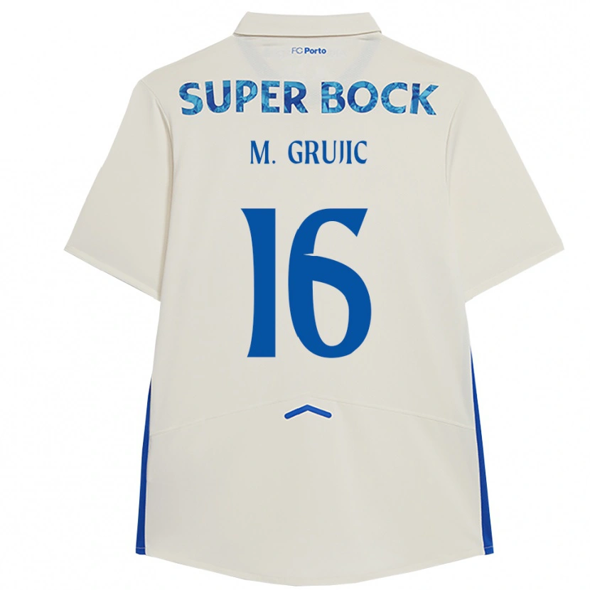 Danxen Pánské Marko Grujić #16 Bílá Modrá Třetí Hráčské Dresy 2025/26 Dres