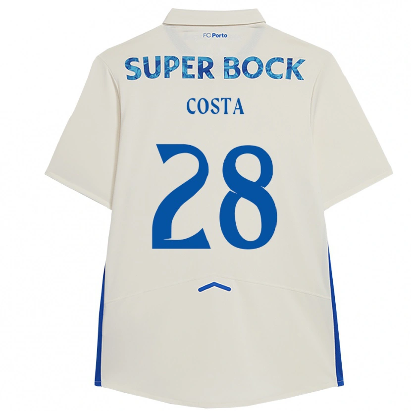 Danxen Pánské Bruno Costa #28 Bílá Modrá Třetí Hráčské Dresy 2025/26 Dres