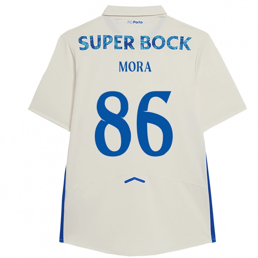 Danxen Pánské Rodrigo Mora #86 Bílá Modrá Třetí Hráčské Dresy 2025/26 Dres