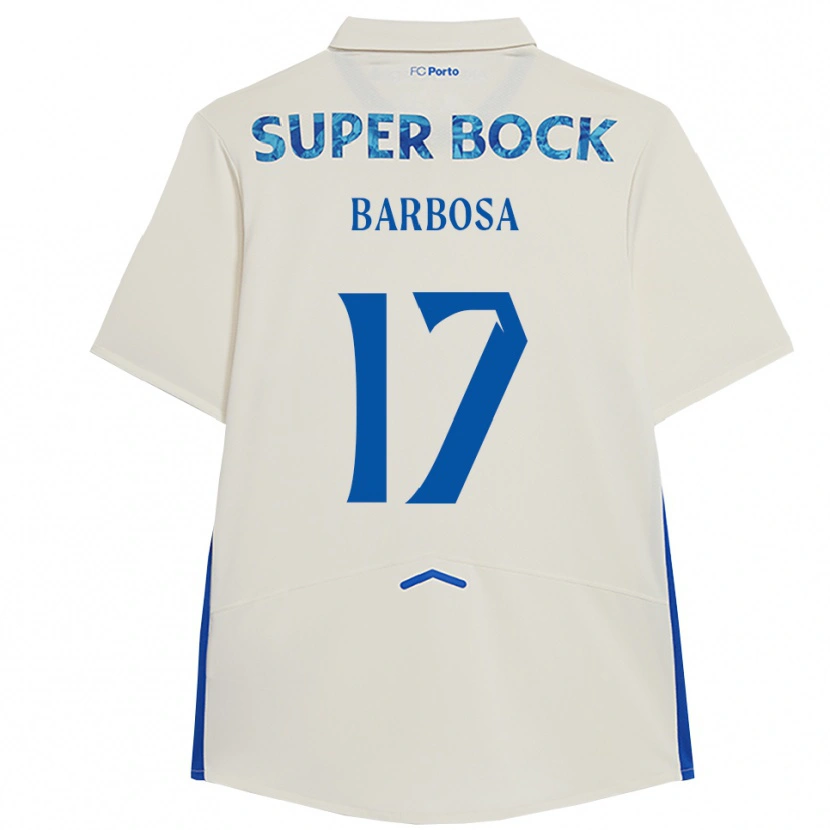 Danxen Pánské Rúben Barbosa #17 Bílá Modrá Třetí Hráčské Dresy 2025/26 Dres