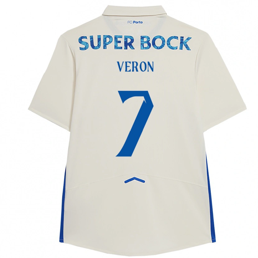 Danxen Pánské Gabriel Veron #7 Bílá Modrá Třetí Hráčské Dresy 2025/26 Dres