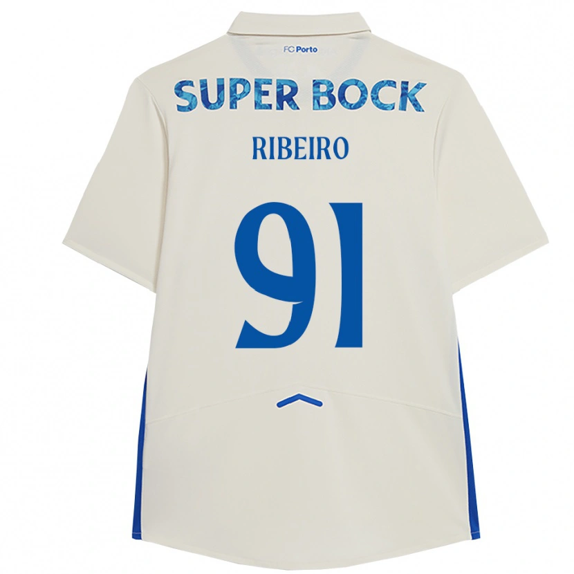 Danxen Pánské Gonçalo Ribeiro #91 Bílá Modrá Třetí Hráčské Dresy 2025/26 Dres
