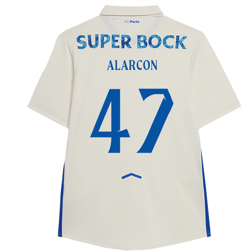 Danxen Pánské Ángel Alarcón #47 Bílá Modrá Třetí Hráčské Dresy 2025/26 Dres