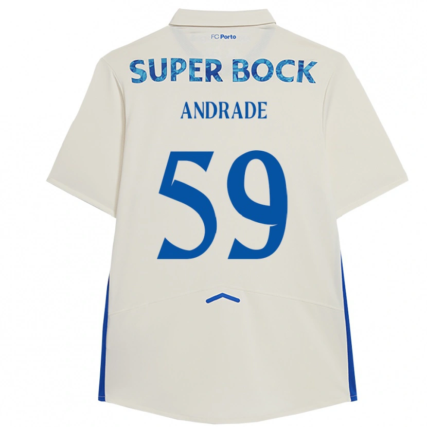 Danxen Pánské Tiago Andrade #59 Bílá Modrá Třetí Hráčské Dresy 2025/26 Dres