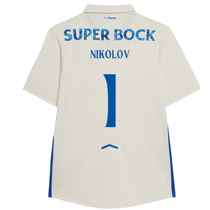 Danxen Pánské Antoni Nikolov #1 Bílá Modrá Třetí Hráčské Dresy 2025/26 Dres