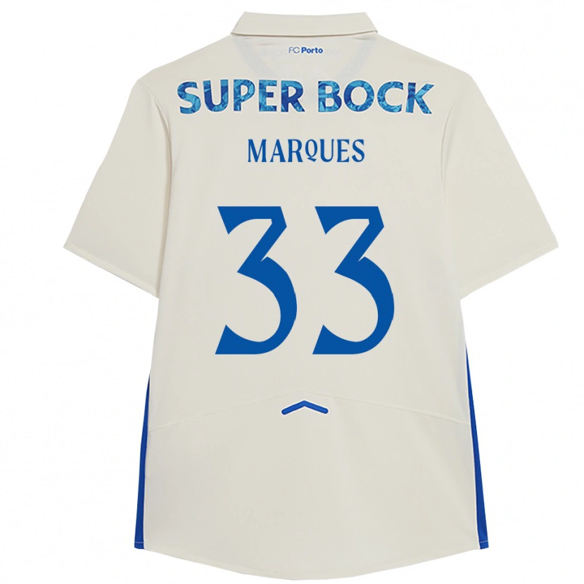 Danxen Pánské Bárbara Marques #33 Bílá Modrá Třetí Hráčské Dresy 2025/26 Dres