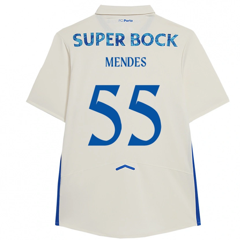 Danxen Pánské Joao Mendes #55 Bílá Modrá Třetí Hráčské Dresy 2025/26 Dres