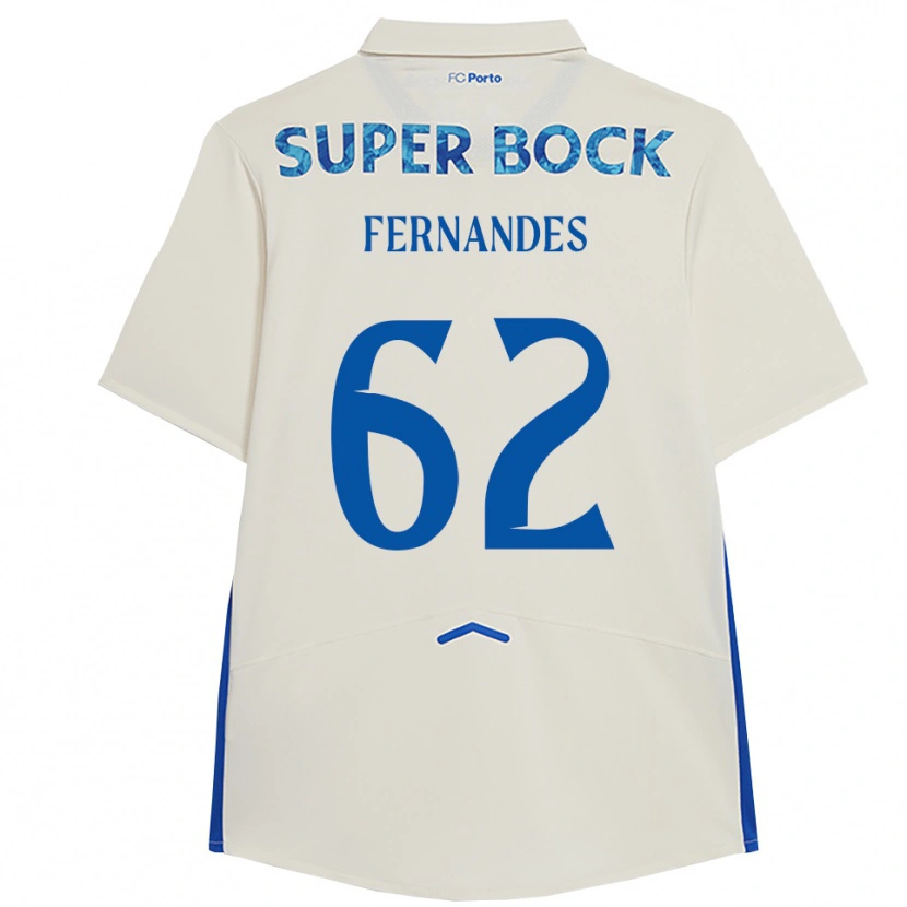 Danxen Pánské Rodrigo Fernandes #62 Bílá Modrá Třetí Hráčské Dresy 2025/26 Dres