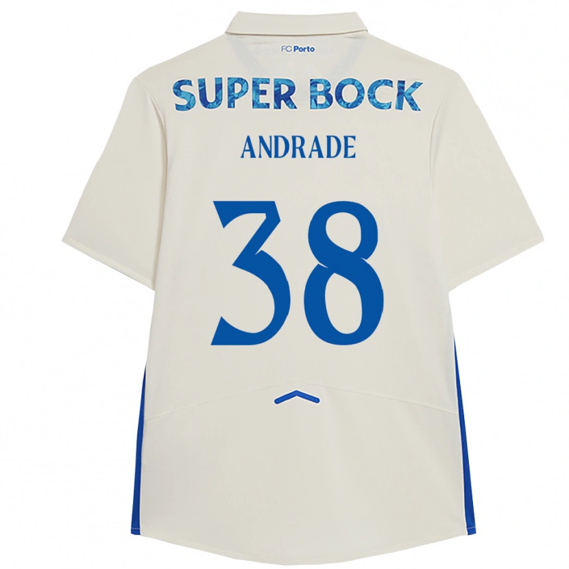 Danxen Pánské Fernando Andrade #38 Bílá Modrá Třetí Hráčské Dresy 2025/26 Dres
