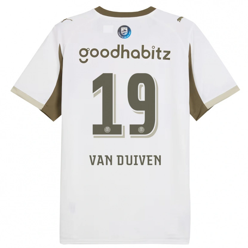 Danxen Pánské Jason Van Duiven #19 Bílá Šedá Třetí Hráčské Dresy 2025/26 Dres