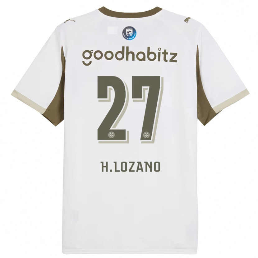 Danxen Pánské Hirving Lozano #27 Bílá Šedá Třetí Hráčské Dresy 2025/26 Dres