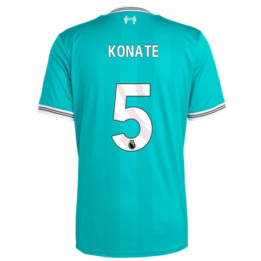 Danxen Pánské Ibrahima Konaté #5 Zelená Bílá Třetí Hráčské Dresy 2025/26 Dres