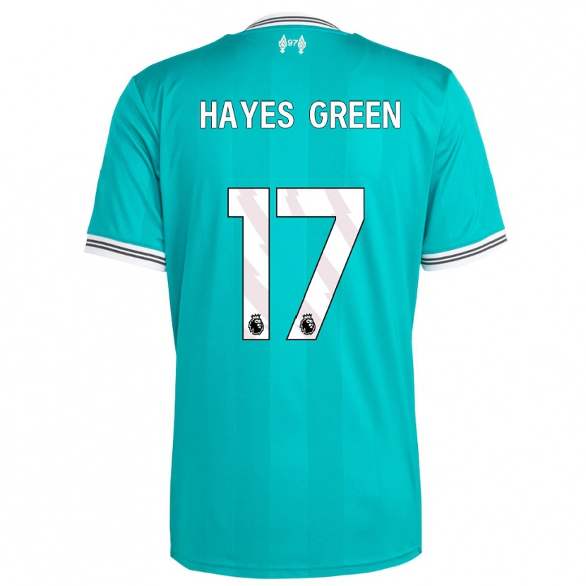 Danxen Pánské Charlie Hayes-Green #17 Zelená Bílá Třetí Hráčské Dresy 2025/26 Dres