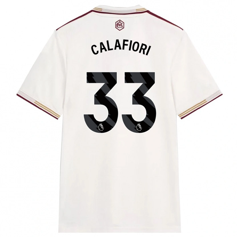 Danxen Pánské Riccardo Calafiori #33 Smetanově Bílá Burgundská Třetí Hráčské Dresy 2025/26 Dres