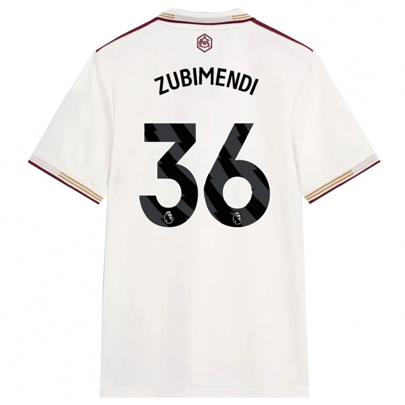 Danxen Pánské Martín Zubimendi #36 Smetanově Bílá Burgundská Třetí Hráčské Dresy 2025/26 Dres