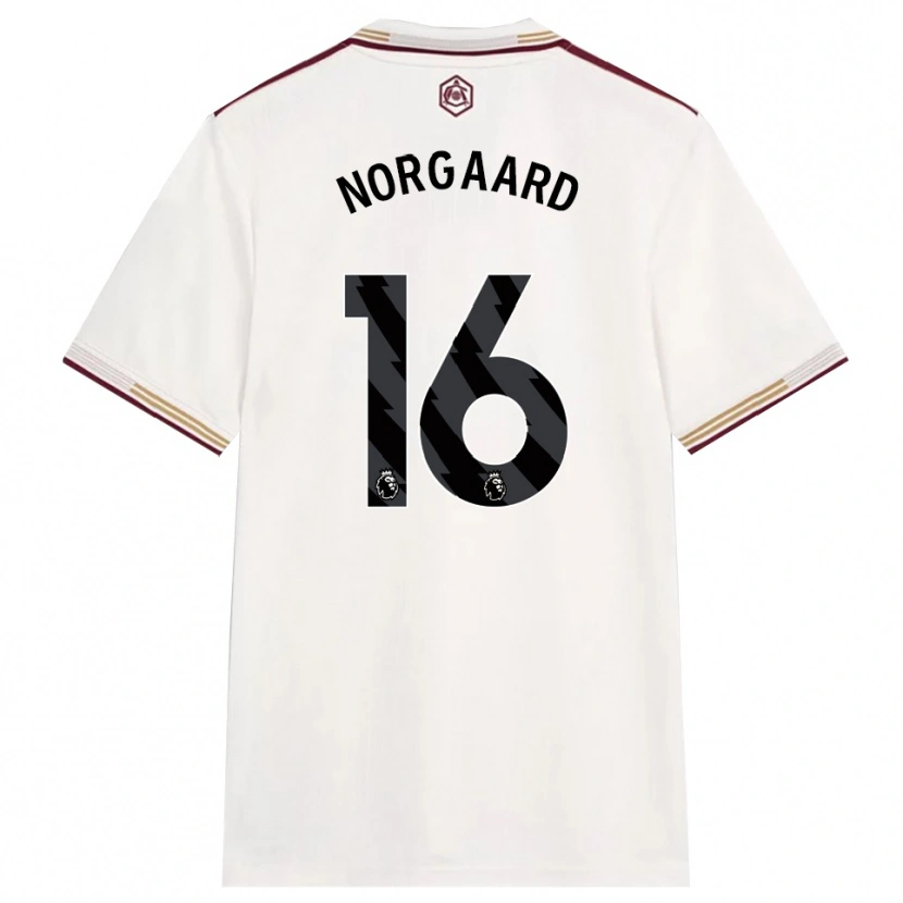 Danxen Pánské Christian Nørgaard #16 Smetanově Bílá Burgundská Třetí Hráčské Dresy 2025/26 Dres