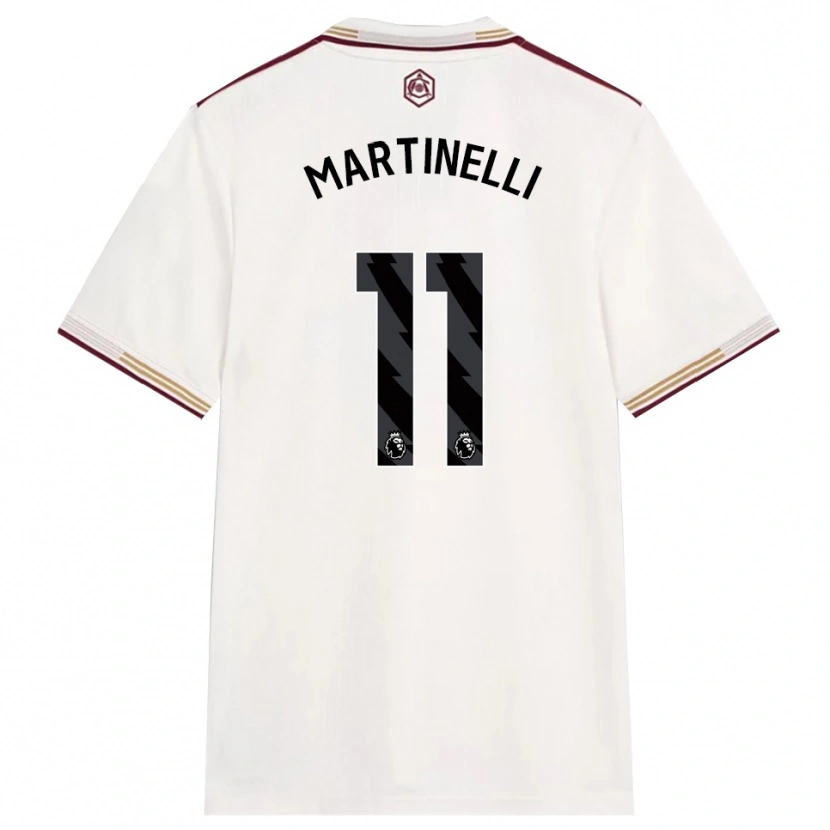 Danxen Pánské Gabriel Martinelli #11 Smetanově Bílá Burgundská Třetí Hráčské Dresy 2025/26 Dres