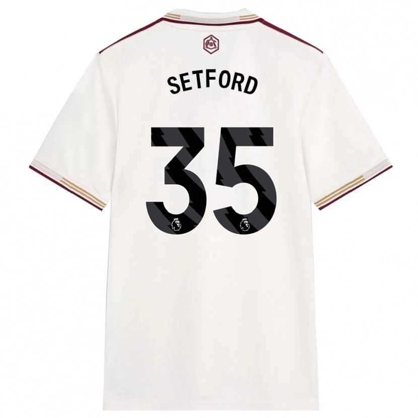 Danxen Pánské Tommy Setford #35 Smetanově Bílá Burgundská Třetí Hráčské Dresy 2025/26 Dres