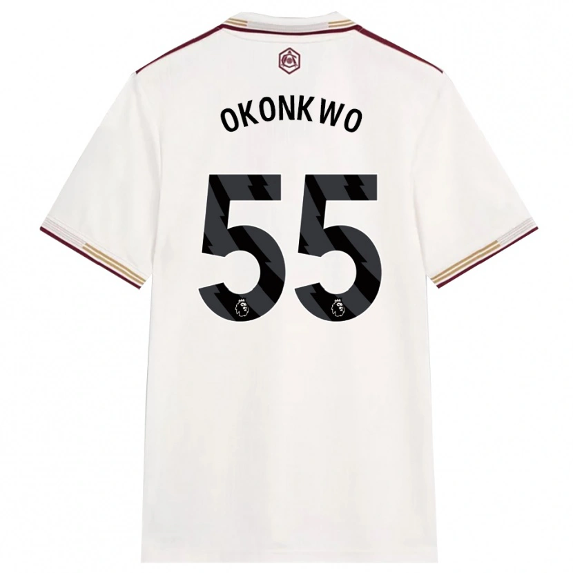 Danxen Pánské Brian Okonkwo #55 Smetanově Bílá Burgundská Třetí Hráčské Dresy 2025/26 Dres