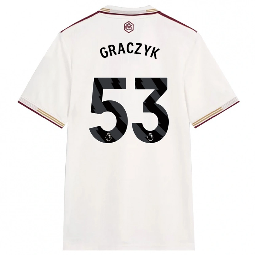 Danxen Pánské Hubert Graczyk #53 Smetanově Bílá Burgundská Třetí Hráčské Dresy 2025/26 Dres