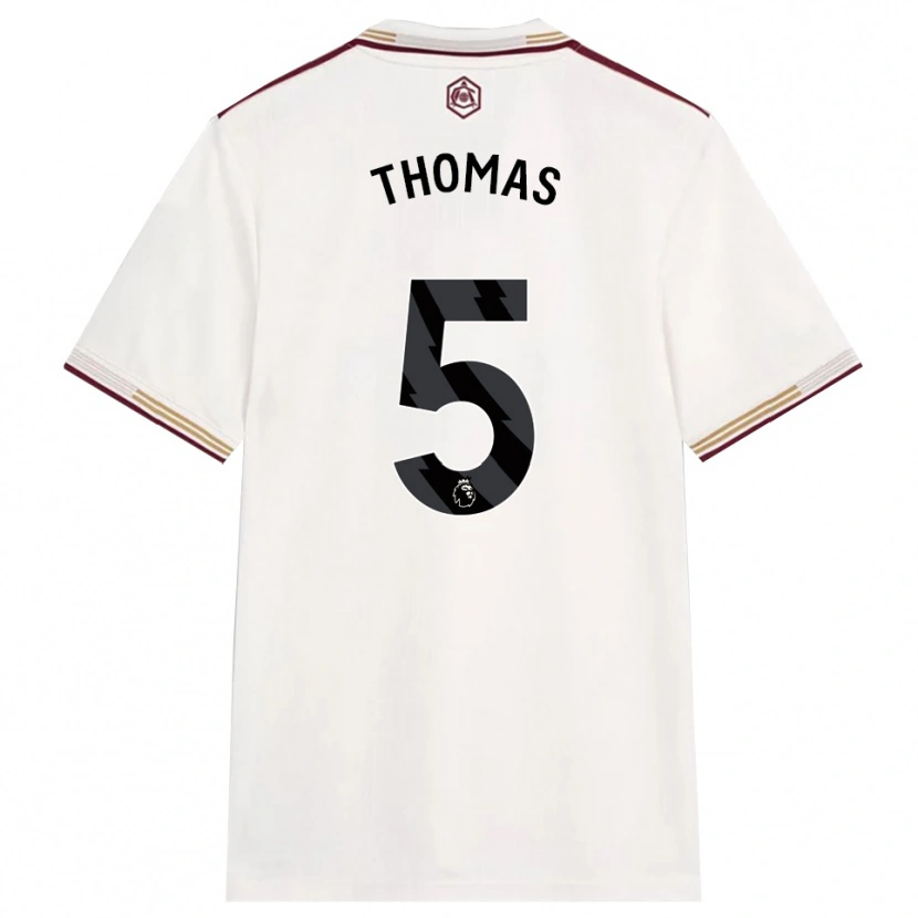 Danxen Pánské Thomas Partey #5 Smetanově Bílá Burgundská Třetí Hráčské Dresy 2025/26 Dres