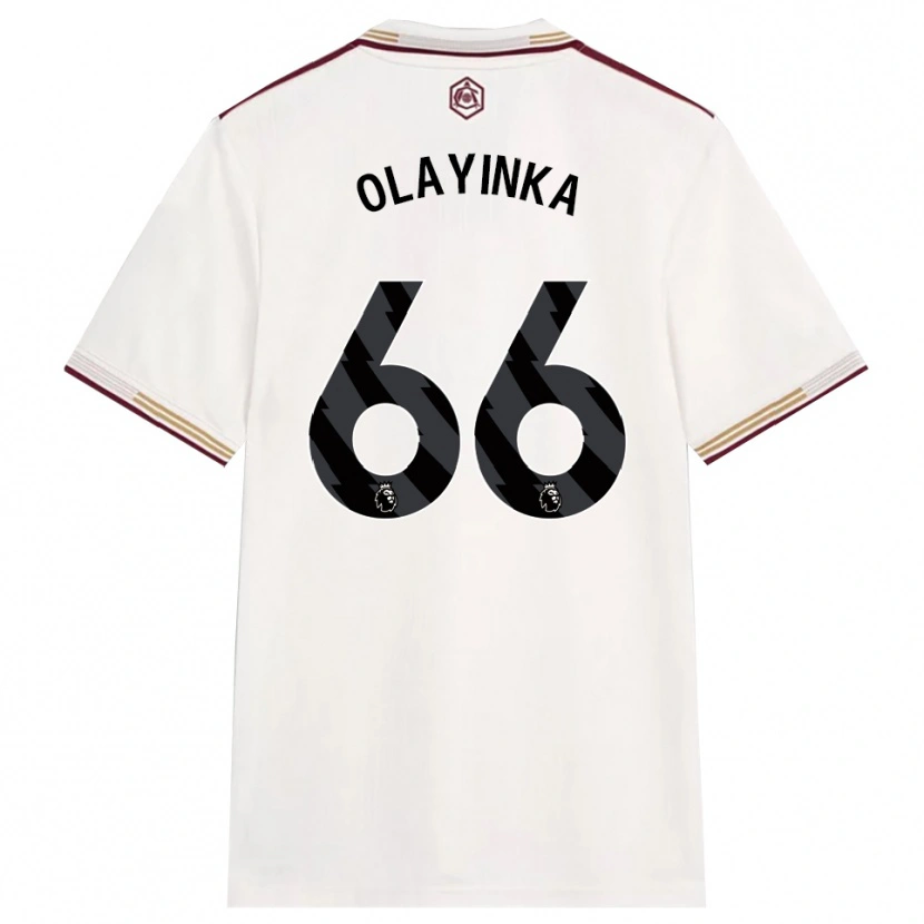 Danxen Pánské James Olayinka #66 Smetanově Bílá Burgundská Třetí Hráčské Dresy 2025/26 Dres