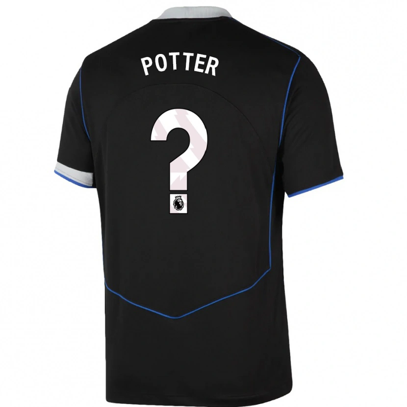 Danxen Pánské Lexi Potter #0 Černá Modrá Stříbrná Třetí Hráčské Dresy 2025/26 Dres