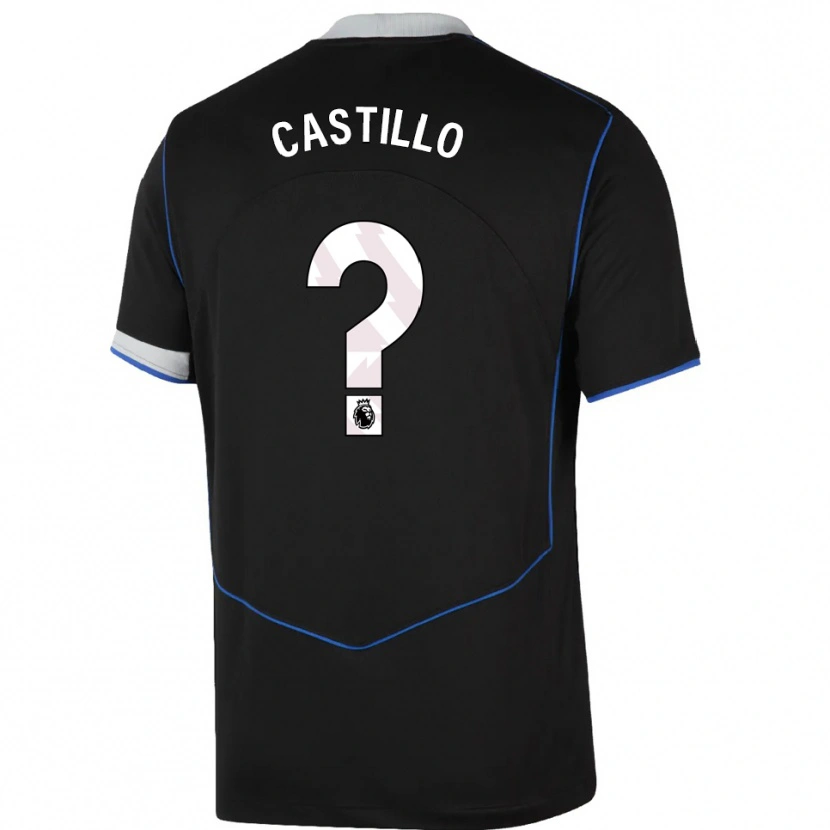 Danxen Pánské Juan Castillo #0 Černá Modrá Stříbrná Třetí Hráčské Dresy 2025/26 Dres