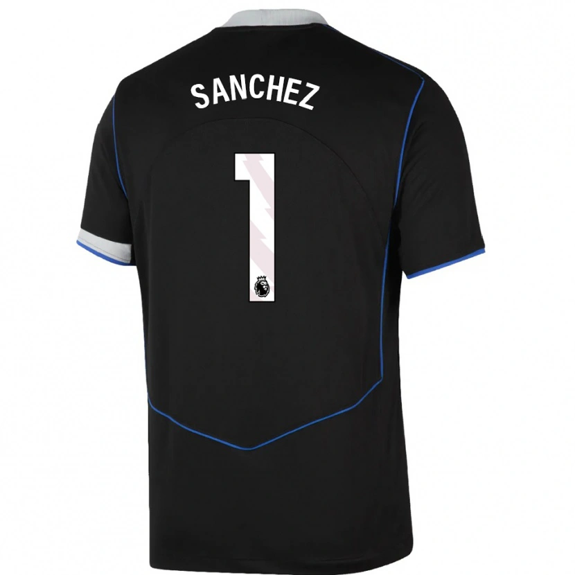 Danxen Pánské Robert Sánchez #1 Černá Modrá Stříbrná Třetí Hráčské Dresy 2025/26 Dres