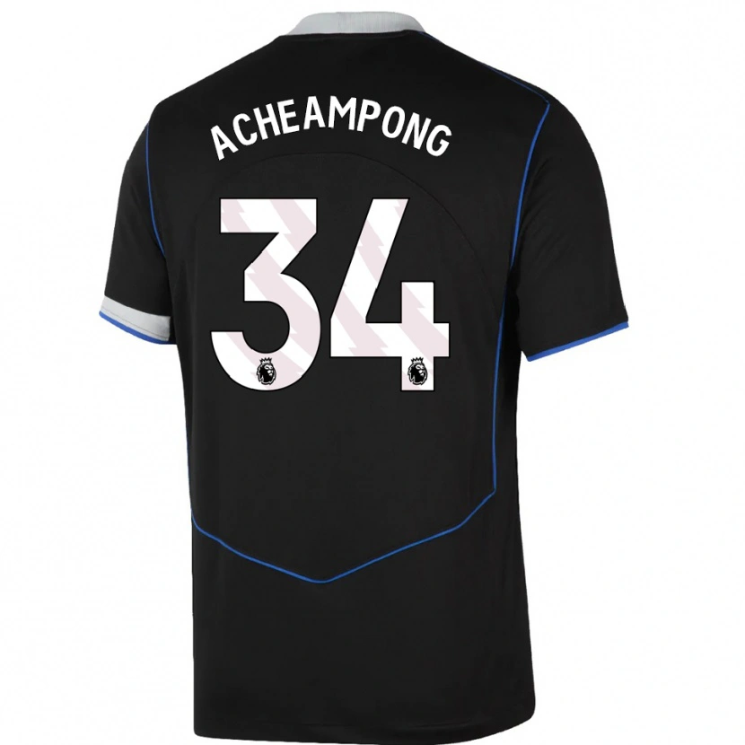 Danxen Pánské Josh Acheampong #34 Černá Modrá Stříbrná Třetí Hráčské Dresy 2025/26 Dres