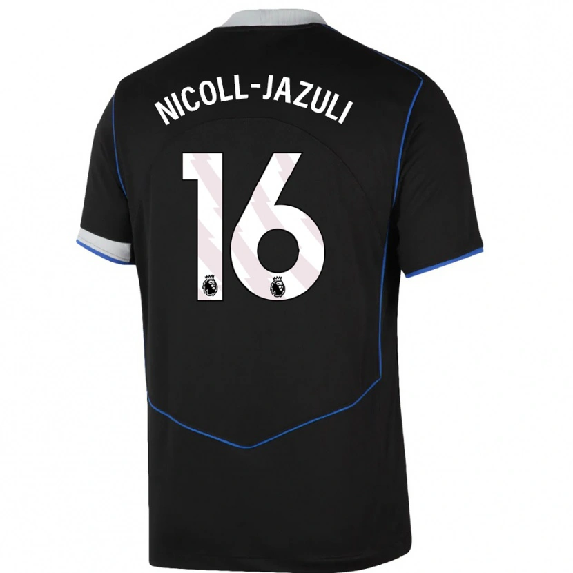 Danxen Pánské Mahdi Nicoll-Jazuli #16 Černá Modrá Stříbrná Třetí Hráčské Dresy 2025/26 Dres