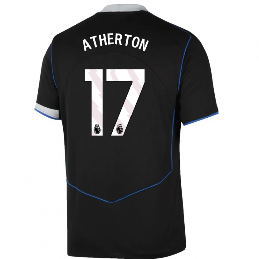 Danxen Pánské Chris Atherton #17 Černá Modrá Stříbrná Třetí Hráčské Dresy 2025/26 Dres