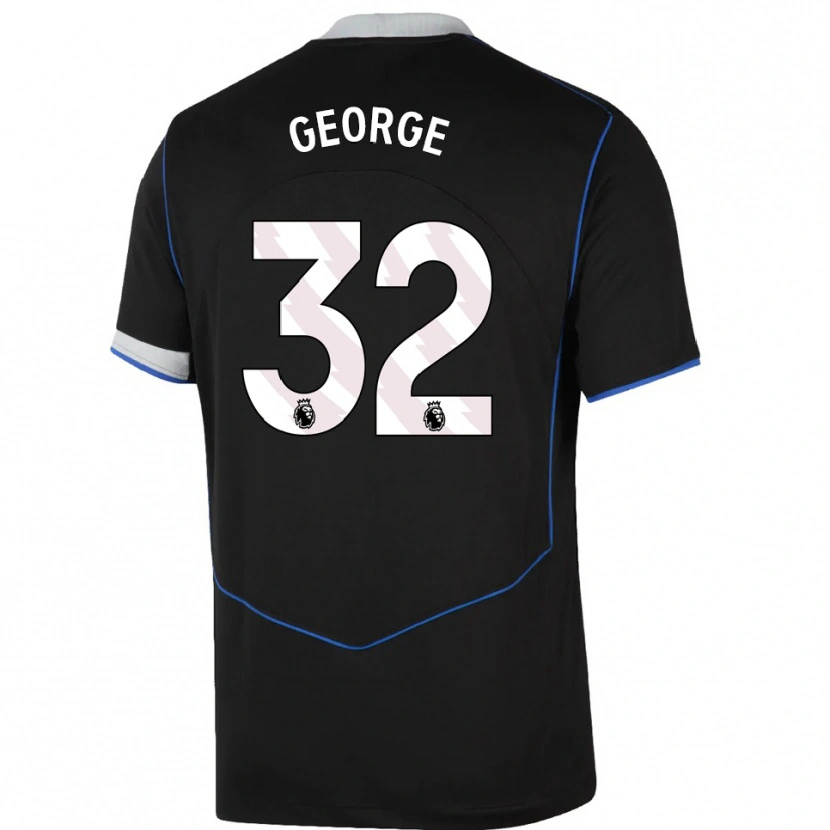 Danxen Pánské Tyrique George #32 Černá Modrá Stříbrná Třetí Hráčské Dresy 2025/26 Dres