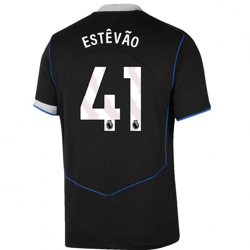 Danxen Pánské Estêvão #41 Černá Modrá Stříbrná Třetí Hráčské Dresy 2025/26 Dres