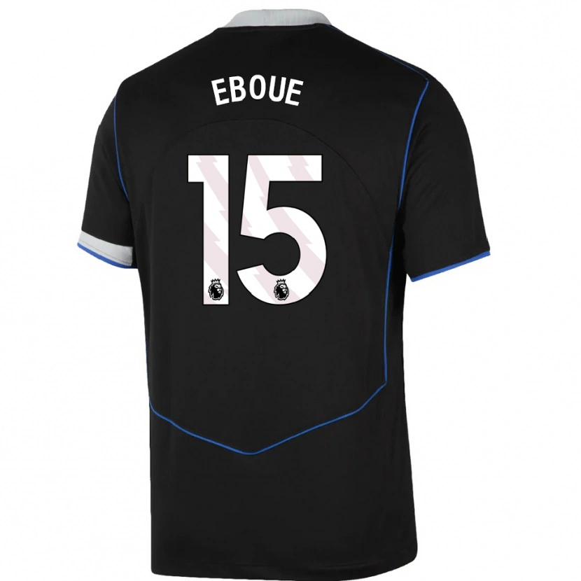 Danxen Pánské Mathis Eboué #15 Černá Modrá Stříbrná Třetí Hráčské Dresy 2025/26 Dres