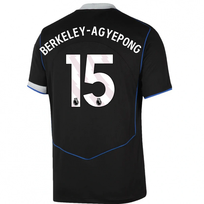 Danxen Pánské Jeremiah Berkeley-Agyepong #15 Černá Modrá Stříbrná Třetí Hráčské Dresy 2025/26 Dres