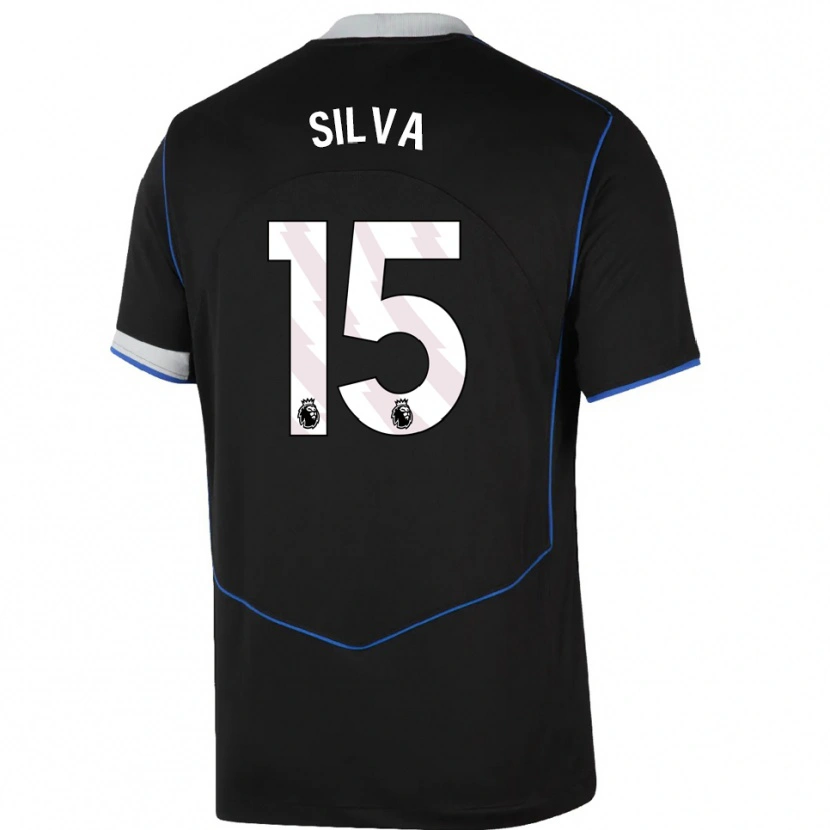 Danxen Pánské Isaac Silva #15 Černá Modrá Stříbrná Třetí Hráčské Dresy 2025/26 Dres