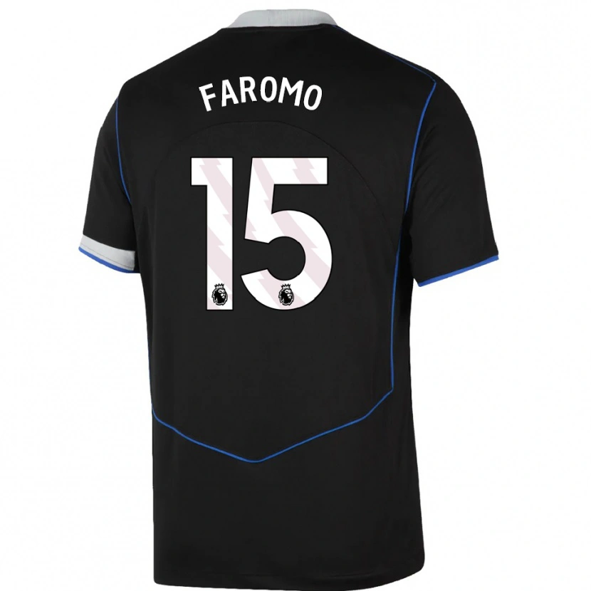 Danxen Pánské Trey Faromo #15 Černá Modrá Stříbrná Třetí Hráčské Dresy 2025/26 Dres