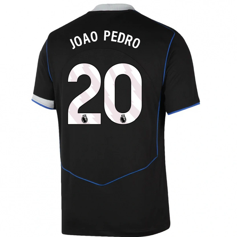 Danxen Pánské João Pedro #20 Černá Modrá Stříbrná Třetí Hráčské Dresy 2025/26 Dres
