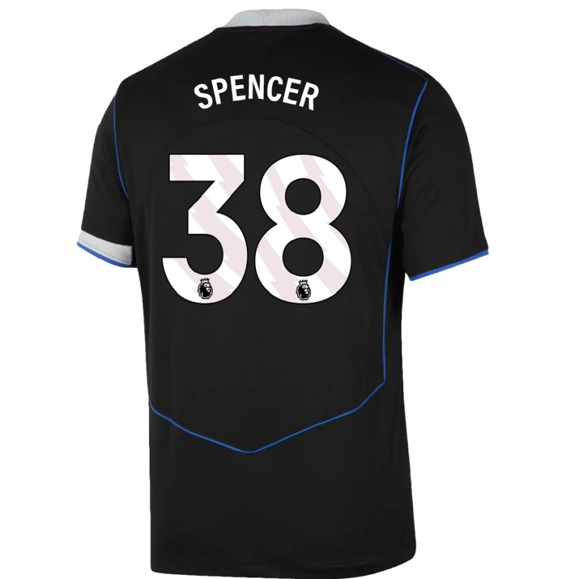 Danxen Pánské Becky Spencer #38 Černá Modrá Stříbrná Třetí Hráčské Dresy 2025/26 Dres
