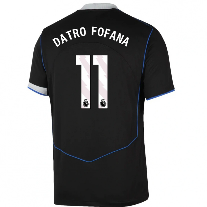 Danxen Pánské David Datro Fofana #11 Černá Modrá Stříbrná Třetí Hráčské Dresy 2025/26 Dres