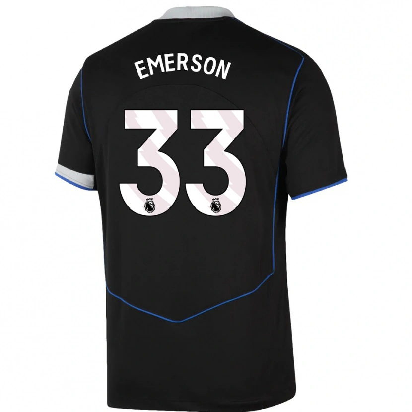 Danxen Pánské Emerson #33 Černá Modrá Stříbrná Třetí Hráčské Dresy 2025/26 Dres
