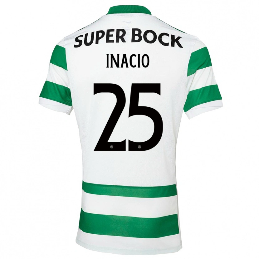 Danxen Dámské Gonçalo Inácio #25 Zelená Bílá Domů Hráčské Dresy 2025/26 Dres