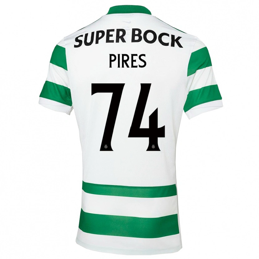 Danxen Dámské Guilherme Pires #74 Zelená Bílá Domů Hráčské Dresy 2025/26 Dres