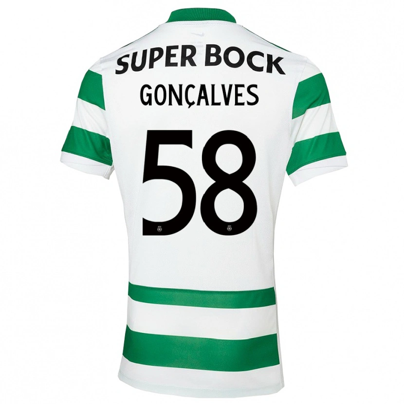 Danxen Dámské Flávio Gonçalves #58 Zelená Bílá Domů Hráčské Dresy 2025/26 Dres